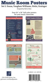 Music Posters Set #1 Set of Four- Sousa, Vaughan Williams, Holst, Grainger